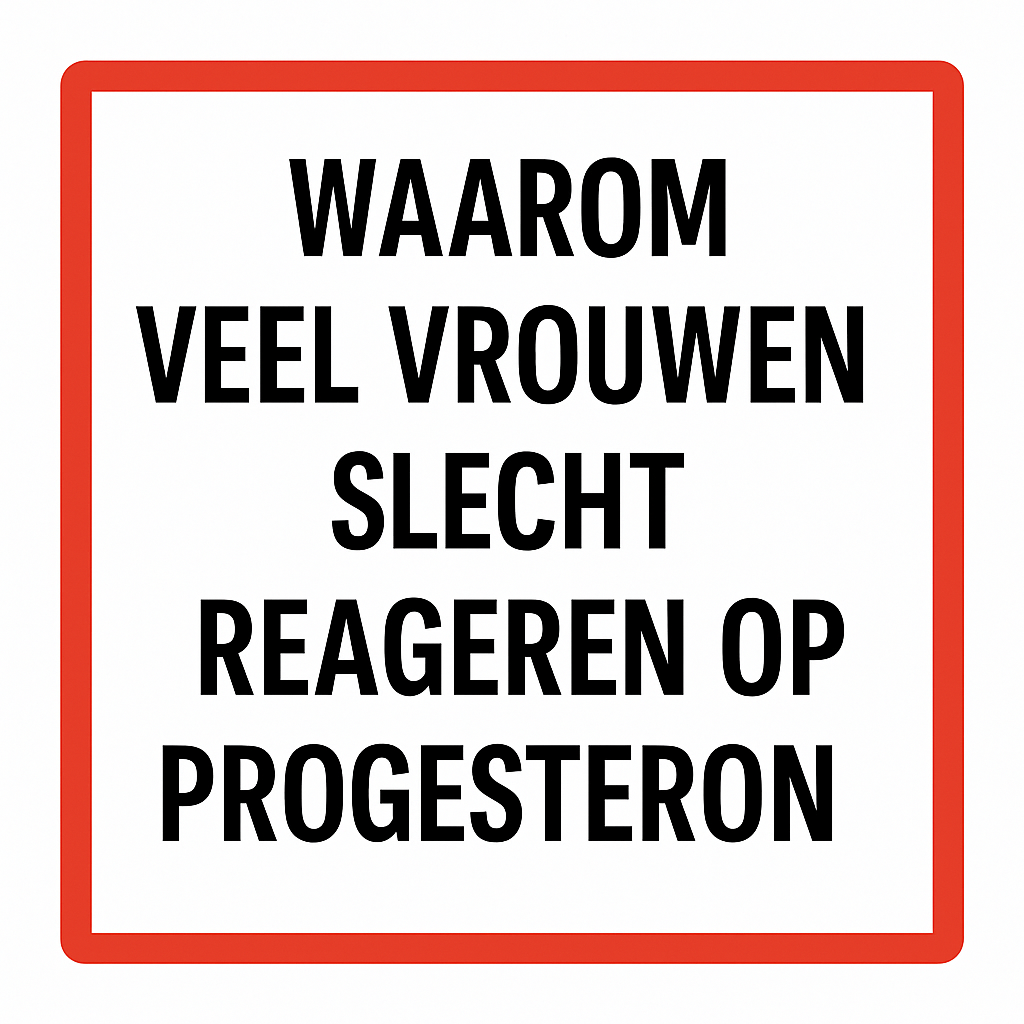 Waarom veel vrouwen slecht reageren op progesteron