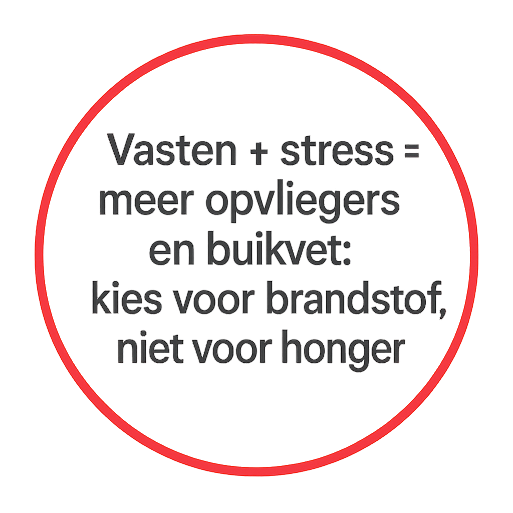 Vasten + stress = meer opvliegers en buikvet: kies voor brandstof, niet voor honger